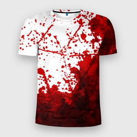 Мужская футболка 3D Slim с принтом HALLOWEEN BLOOD в Белгороде, 100% полиэстер с улучшенными характеристиками | приталенный силуэт, круглая горловина, широкие плечи, сужается к линии бедра | halloween | праздник хэллоуин | страшный | тыква. | ужас | хэллоуин | хэллоуин 2020