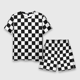 Мужской костюм с шортами 3D с принтом Шахматка в Белгороде,  |  | абстракция | в клетку | игра | клетка | клеточка | тренд | черно белая | черно белая клетка | шахматка | шахматная клетка | шахматы