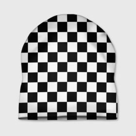 Шапка 3D с принтом Шахматка в Курске, 100% полиэстер | универсальный размер, печать по всей поверхности изделия | абстракция | в клетку | игра | клетка | клеточка | тренд | черно белая | черно белая клетка | шахматка | шахматная клетка | шахматы