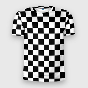Мужская футболка 3D спортивная с принтом Шахматка в Санкт-Петербурге, 100% полиэстер с улучшенными характеристиками | приталенный силуэт, круглая горловина, широкие плечи, сужается к линии бедра | абстракция | в клетку | игра | клетка | клеточка | тренд | черно белая | черно белая клетка | шахматка | шахматная клетка | шахматы