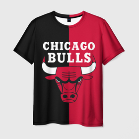 Мужская футболка 3D с принтом Чикаго Буллз , 100% полиэфир | прямой крой, круглый вырез горловины, длина до линии бедер | bulls | chicago | chicago bulls | nba | баскетбол | буллз | нба | чикаго | чикаго буллз