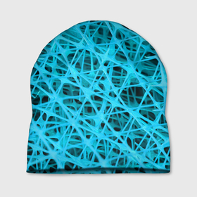 Шапка 3D с принтом GARD$ER в Курске, 100% полиэстер | универсальный размер, печать по всей поверхности изделия | abstraction | acidic | blue | lines | mesh | shapes | surface | texture | абстракция | кислотный | линии | поверхность | сетка | текстура | формы