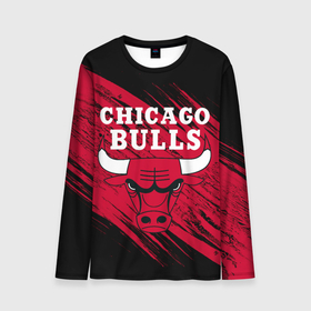 Мужской лонгслив 3D с принтом Чикаго Буллз в Белгороде, 100% полиэстер | длинные рукава, круглый вырез горловины, полуприлегающий силуэт | bulls | chicago | chicago bulls | nba | баскетбол | буллз | нба | чикаго | чикаго буллз