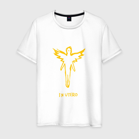 Мужская футболка хлопок с принтом NIRVANA IN UTERO , 100% хлопок | прямой крой, круглый вырез горловины, длина до линии бедер, слегка спущенное плечо. | in utero | nirvana | альбом нирваны | курт кобейн | нирвана | нирвана альбом | нирвана ангел