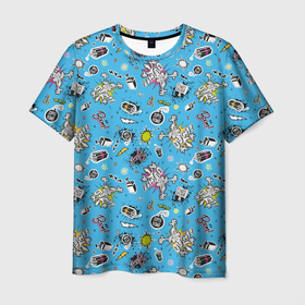 Мужская футболка 3D с принтом Луни Тюнс в Новосибирске, 100% полиэфир | прямой крой, круглый вырез горловины, длина до линии бедер | bugs bunny | cartoon network | looney tunes | vdlobnik | warner bros. cartoons | багз банни | безумные мелодии луни тюнз | луни тюнс