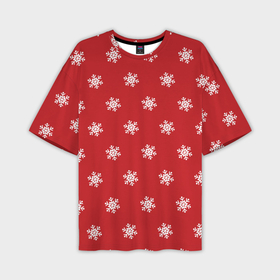 Мужская футболка OVERSIZE 3D с принтом Снежинки ,  |  | 2020 | family look | merry christmas | new year | год крысы | зима | новый год | праздник | рождество | фэмили лук
