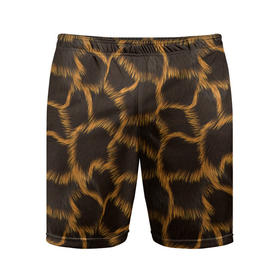 Мужские шорты спортивные с принтом Леопард ,  |  | леопард | леопардовые пятна | пятна леопарда