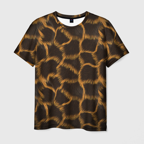 Мужская футболка 3D с принтом Леопард в Новосибирске, 100% полиэфир | прямой крой, круглый вырез горловины, длина до линии бедер | Тематика изображения на принте: леопард | леопардовые пятна | пятна леопарда