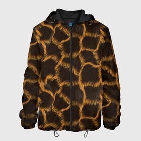 Мужская куртка 3D с принтом Леопард в Новосибирске, ткань верха — 100% полиэстер, подклад — флис | прямой крой, подол и капюшон оформлены резинкой с фиксаторами, два кармана без застежек по бокам, один большой потайной карман на груди. Карман на груди застегивается на липучку | Тематика изображения на принте: леопард | леопардовые пятна | пятна леопарда