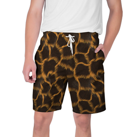 Мужские шорты 3D с принтом Леопард в Екатеринбурге,  полиэстер 100% | прямой крой, два кармана без застежек по бокам. Мягкая трикотажная резинка на поясе, внутри которой широкие завязки. Длина чуть выше колен | Тематика изображения на принте: леопард | леопардовые пятна | пятна леопарда