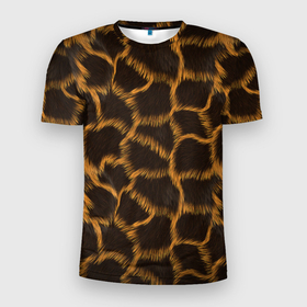 Мужская футболка 3D спортивная с принтом Леопард в Новосибирске, 100% полиэстер с улучшенными характеристиками | приталенный силуэт, круглая горловина, широкие плечи, сужается к линии бедра | Тематика изображения на принте: леопард | леопардовые пятна | пятна леопарда