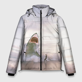 Мужская зимняя куртка 3D с принтом Мегалодон в Новосибирске, верх — 100% полиэстер; подкладка — 100% полиэстер; утеплитель — 100% полиэстер | длина ниже бедра, свободный силуэт Оверсайз. Есть воротник-стойка, отстегивающийся капюшон и ветрозащитная планка. 

Боковые карманы с листочкой на кнопках и внутренний карман на молнии. | акула | акулы | волны | животное | животные | мегалодон | море | пейзаж | пейзажи | пляж | хищник | хищники