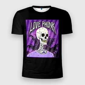 Мужская футболка 3D спортивная с принтом Love Phonk в Екатеринбурге, 100% полиэстер с улучшенными характеристиками | приталенный силуэт, круглая горловина, широкие плечи, сужается к линии бедра | phonk memphis phonk | phonk rap | trap | рэп | трэп | фонк | фонк рэп | хип хоп