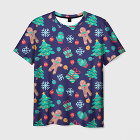 Мужская футболка 3D с принтом Новый год в Тюмени, 100% полиэфир | прямой крой, круглый вырез горловины, длина до линии бедер | 2020 | family look | merry christmas | new year | год крысы | зима | новый год | праздник | рождество | фэмили лук