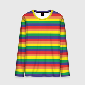 Мужской лонгслив 3D с принтом Радуга  в Тюмени, 100% полиэстер | длинные рукава, круглый вырез горловины, полуприлегающий силуэт | много цветов | радуга | радужная | разноцветная | разноцветный | цвета радуги | цветная | цветной