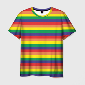 Мужская футболка 3D с принтом Радуга  в Новосибирске, 100% полиэфир | прямой крой, круглый вырез горловины, длина до линии бедер | много цветов | радуга | радужная | разноцветная | разноцветный | цвета радуги | цветная | цветной