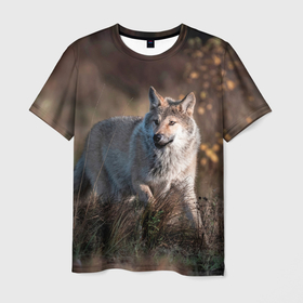 Мужская футболка 3D с принтом WOLF в Тюмени, 100% полиэфир | прямой крой, круглый вырез горловины, длина до линии бедер | wolf | wolfs | волк | волки | волчара | животные | звери | лес | природа