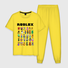 Мужская пижама хлопок с принтом ROBLOX PIGGY в Новосибирске, 100% хлопок | брюки и футболка прямого кроя, без карманов, на брюках мягкая резинка на поясе и по низу штанин
 | piggy | roblox | roblox games | roblox piggy | игра роблокс | пигги. | роблокс | роблокс пигги | робукс
