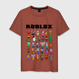 Мужская футболка хлопок с принтом ROBLOX PIGGY в Курске, 100% хлопок | прямой крой, круглый вырез горловины, длина до линии бедер, слегка спущенное плечо. | Тематика изображения на принте: piggy | roblox | roblox games | roblox piggy | игра роблокс | пигги. | роблокс | роблокс пигги | робукс