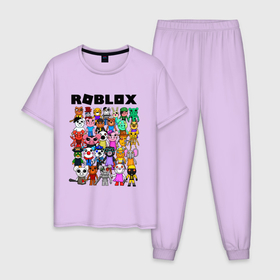 Мужская пижама хлопок с принтом ROBLOX PIGGY в Тюмени, 100% хлопок | брюки и футболка прямого кроя, без карманов, на брюках мягкая резинка на поясе и по низу штанин
 | piggy | roblox | roblox games | roblox piggy | игра роблокс | пигги. | роблокс | роблокс пигги | робукс