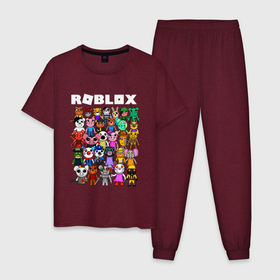 Мужская пижама хлопок с принтом ROBLOX PIGGY в Курске, 100% хлопок | брюки и футболка прямого кроя, без карманов, на брюках мягкая резинка на поясе и по низу штанин
 | piggy | roblox | roblox games | roblox piggy | игра роблокс | пигги. | роблокс | роблокс пигги | робукс
