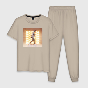 Мужская пижама хлопок с принтом Комета в Тюмени, 100% хлопок | брюки и футболка прямого кроя, без карманов, на брюках мягкая резинка на поясе и по низу штанин
 | jony | pop | комета | музыка | поп | русская музыка | ты беспощадна