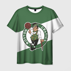 Мужская футболка 3D с принтом Бостон Селтикс в Новосибирске, 100% полиэфир | прямой крой, круглый вырез горловины, длина до линии бедер | Тематика изображения на принте: boston | boston celtics | celtics | nba | баскетбол | бостон | бостон селтикс | нба | селтикс