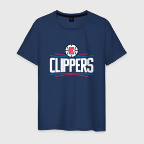 Мужская футболка хлопок с принтом Los Angeles Clippers в Белгороде, 100% хлопок | прямой крой, круглый вырез горловины, длина до линии бедер, слегка спущенное плечо. | angeles | clippers | los | nba | анджелес | баскетбол | клипперс | лос | нба