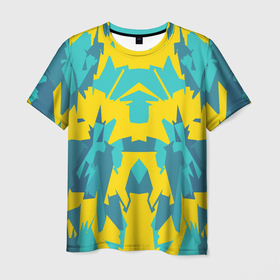 Мужская футболка 3D с принтом ИГРОВОЙ РАСКРАС в Тюмени, 100% полиэфир | прямой крой, круглый вырез горловины, длина до линии бедер | абстракция | будущее | геометрия | игры | киберпанк | скин | узор | фантастика | футуризм