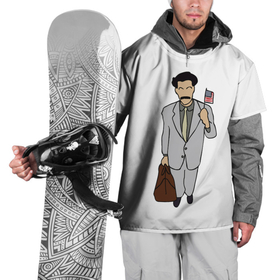 Накидка на куртку 3D с принтом Борат , 100% полиэстер |  | america | borat | kazakhstan | kz | sagdiyev | usa | америка | борат | казахстан | кз | нраица | репортер | сагдиев