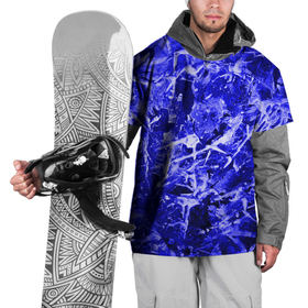 Накидка на куртку 3D с принтом Dark Blue Gan в Санкт-Петербурге, 100% полиэстер |  | abstraction | blue | frost | frozen | ice | shine | surface | texture | абстракция | блеск | замерзший | лед | мороз | поверхность | синий | текстура