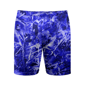 Мужские шорты спортивные с принтом Dark Blue Gan в Курске,  |  | abstraction | blue | frost | frozen | ice | shine | surface | texture | абстракция | блеск | замерзший | лед | мороз | поверхность | синий | текстура