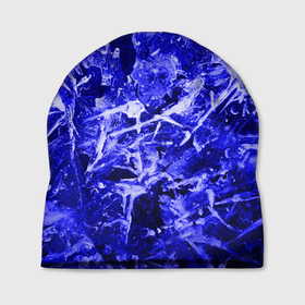 Шапка 3D с принтом Dark Blue Gan в Курске, 100% полиэстер | универсальный размер, печать по всей поверхности изделия | Тематика изображения на принте: abstraction | blue | frost | frozen | ice | shine | surface | texture | абстракция | блеск | замерзший | лед | мороз | поверхность | синий | текстура