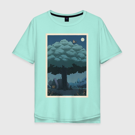 Мужская футболка хлопок Oversize с принтом Мой сосед Тоторо   My Neighbor Totoro в Курске, 100% хлопок | свободный крой, круглый ворот, “спинка” длиннее передней части | весна | вода | девочка | дерево | деревья | звезды | зверек | корея | кот | котобус | лес | лето | луна | мифическое существо | на каждый день | небо | ночь | облака | облако | поле | птицы | пушистик | река