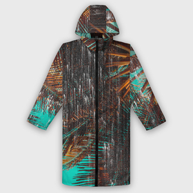 Дождевик унисекс 3D с принтом Palm glitch art в городе Новоалтайск,  |  | art | astraction | glitch | palm | sky | абстракция | арт | ветки | глитч | листья | небо | пальмы