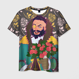 Мужская футболка 3D с принтом Dota 2 Kunkka в Тюмени, 100% полиэфир | прямой крой, круглый вырез горловины, длина до линии бедер | Тематика изображения на принте: dota 2 | dota 2 kunkka | kunkka | персонаж | пират | рисунок | цветы