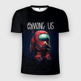Мужская футболка 3D спортивная с принтом AMONG US в Петрозаводске, 100% полиэстер с улучшенными характеристиками | приталенный силуэт, круглая горловина, широкие плечи, сужается к линии бедра | among us | амонг ас | игра | космический | космический корабль | космонавт | космос | мем | среди нас | экшен