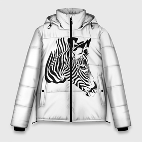 Мужская зимняя куртка 3D с принтом Zebra в Екатеринбурге, верх — 100% полиэстер; подкладка — 100% полиэстер; утеплитель — 100% полиэстер | длина ниже бедра, свободный силуэт Оверсайз. Есть воротник-стойка, отстегивающийся капюшон и ветрозащитная планка. 

Боковые карманы с листочкой на кнопках и внутренний карман на молнии. | africa | black | savanna | stripe | white | zebra | африка | белый | зебра | полоска | саванна | черный