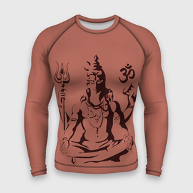 Мужской рашгард 3D с принтом Бог Шива в Петрозаводске,  |  | Тематика изображения на принте: бог шива. | духовность | иероглифы | индийские боги | индуистское божество