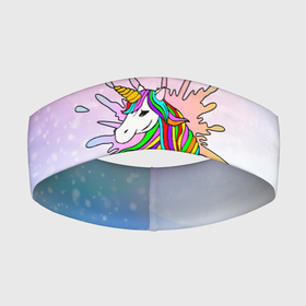 Повязка на голову 3D с принтом Единорог красочный в Петрозаводске,  |  | unikorn | единорог | единорожка | конь | радуга | рог | цветной