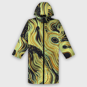 Дождевик унисекс 3D с принтом Желтые линии в городе Новоалтайск,  |  | abstract | lines | paint | yellow | абстракция | движение | желтый | краска | линии | течение