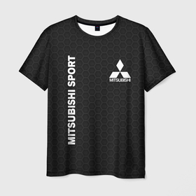Мужская футболка 3D с принтом MITSUBISHI в Тюмени, 100% полиэфир | прямой крой, круглый вырез горловины, длина до линии бедер | mitsubishi | авто | автомобиль | лого | логотип | митсубиси | митсубиши | соты | текстура