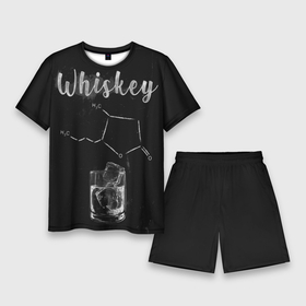 Мужской костюм с шортами 3D с принтом Формула Виски в Екатеринбурге,  |  | 2020 | alcohol | whiskey | вискарь | виски | кола | лед | спирт | стакан | формула | химия