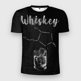 Мужская футболка 3D спортивная с принтом Формула Виски в Санкт-Петербурге, 100% полиэстер с улучшенными характеристиками | приталенный силуэт, круглая горловина, широкие плечи, сужается к линии бедра | Тематика изображения на принте: 2020 | alcohol | whiskey | вискарь | виски | кола | лед | спирт | стакан | формула | химия