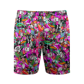 Мужские шорты спортивные с принтом $-tickers ,  |  | abstraction | background | colorful | jdm | sticker | stickers | style | texture | абстракция | наклейки | разноцветный | стикер | стиль | текстура | фон
