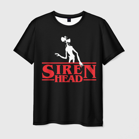 Мужская футболка 3D с принтом Siren Head в Петрозаводске, 100% полиэфир | прямой крой, круглый вырез горловины, длина до линии бедер | 6789 | foundation | head | scp | siren | sirenhead | stranger | things | голова | дела | объект | объекты | очень | сирена | сиреноголовый | странные | фонд