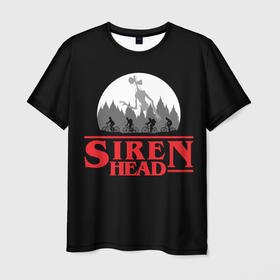 Мужская футболка 3D с принтом Siren Head в Петрозаводске, 100% полиэфир | прямой крой, круглый вырез горловины, длина до линии бедер | 6789 | foundation | head | scp | siren | sirenhead | stranger | things | голова | дела | объект | объекты | очень | сирена | сиреноголовый | странные | фонд