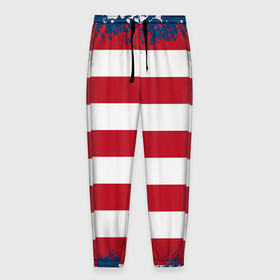 Мужские брюки 3D с принтом Америка в Белгороде, 100% полиэстер | манжеты по низу, эластичный пояс регулируется шнурком, по бокам два кармана без застежек, внутренняя часть кармана из мелкой сетки | Тематика изображения на принте: america | америка | звезды | полосы | символы | сша | флаг