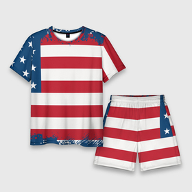 Мужской костюм с шортами 3D с принтом Америка в Санкт-Петербурге,  |  | america | америка | звезды | полосы | символы | сша | флаг