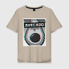 Мужская футболка хлопок Oversize с принтом АХЕКАДО 2 , 100% хлопок | свободный крой, круглый ворот, “спинка” длиннее передней части | ahecado | ahegao | ahicado | anime | avocado | sempai | senpai | авакадо | авокадо | аниме | ахегао | ахекадо | ахигао | ахикадо | охегао | семпай